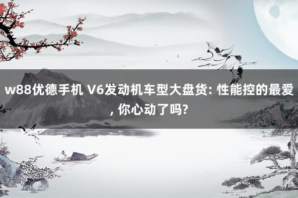 w88优德手机 V6发动机车型大盘货: 性能控的最爱, 你心动了吗?