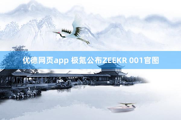 优德网页app 极氪公布ZEEKR 001官图