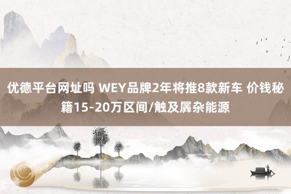 优德平台网址吗 WEY品牌2年将推8款新车 价钱秘籍15-20万区间/触及羼杂能源